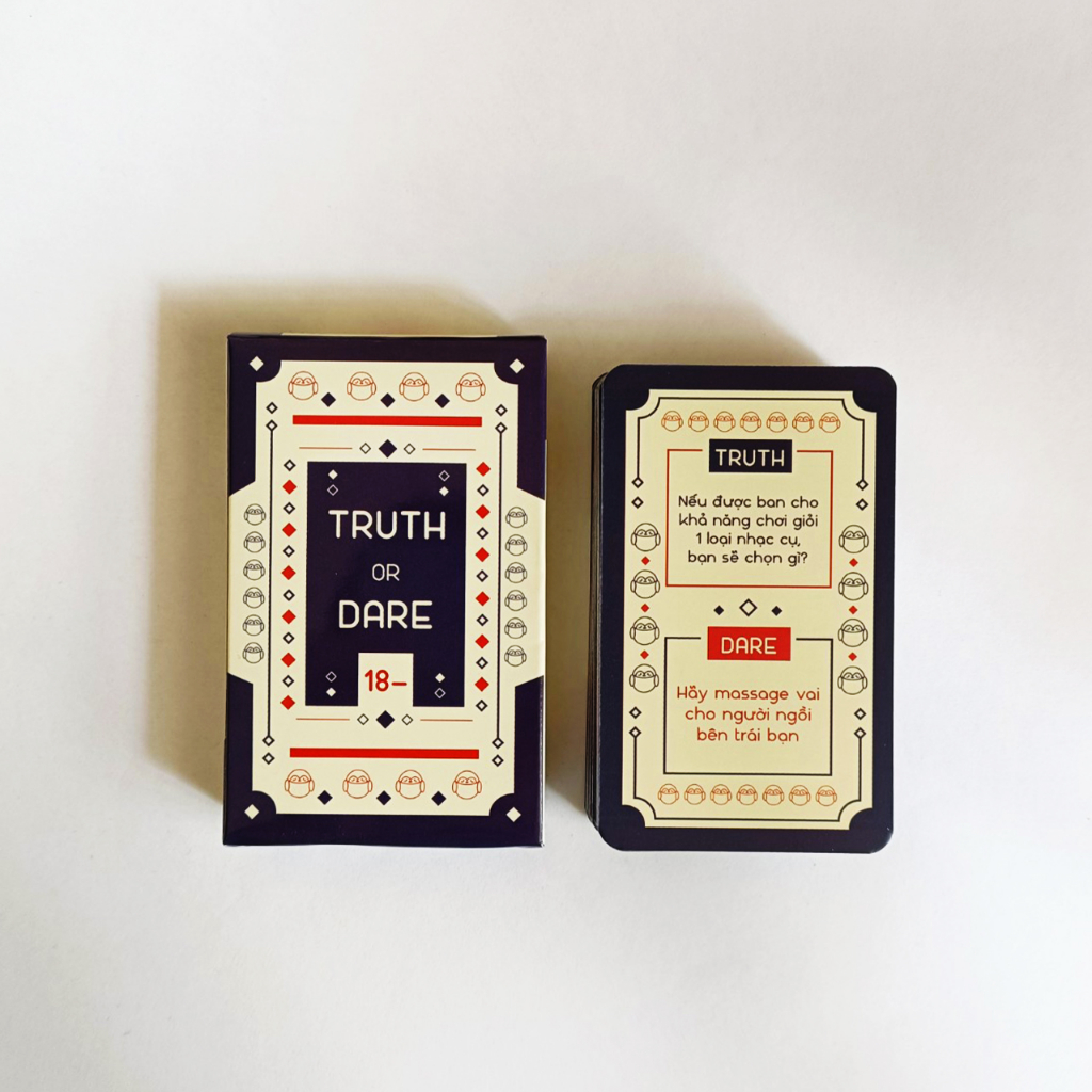 THE KAS - Bộ bài Drinking Game Thách hay thật “Truth or Dare 18 -” Thẻ Bài BoardGame 50 lá Thú Vị