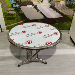 Bàn tròn thấp inox (96x96x55) xếp gọn cao cấp Thảo điều