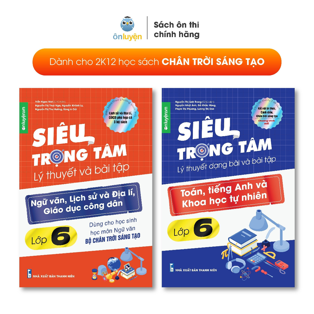 Sách Lớp 6 (Bộ Chân Trời )- Combo 2 Siêu trọng tâm TOÁN, TIẾNG ANH, KHTN và Văn, Khoa học xã hội lớp 6