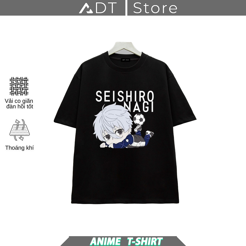 Áo thun in hình Kaos Anime Nagi Seishiro Chibi Blue Lock mẫu Hot bán chạy Hình in chuyển nhiệt Không bong tróc.