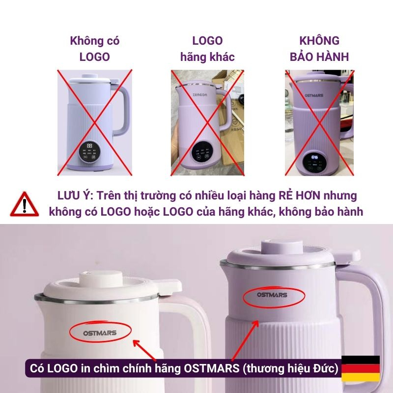 Máy Làm Sữa Hạt, Máy Nấu Sữa Hạt OSTMARS Đa Năng 800ML, Xay Nấu Tiện Lợi Bảo Hành 12 Tháng - Aichi House