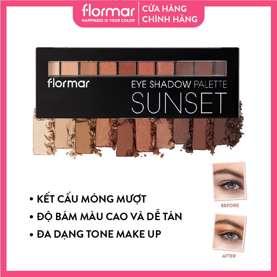 Combo Flormar kẻ mắt nước và phấn mắt 11g