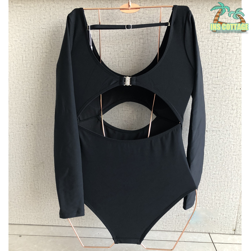 Bikini Đồ Bơi Nữ 1 Mảnh Đồ bơi nữ tay dài nhún ngực khoét lưng khoét ngực siêu sexy -co giãn Bikini liền mảnh