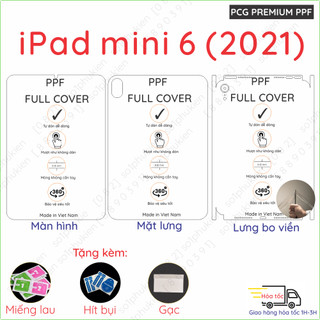 Dán PPF iPad Mini 6 (2021) loại nhám, bóng dành cho màn hình, mặt lưng, mặt lưng full viền