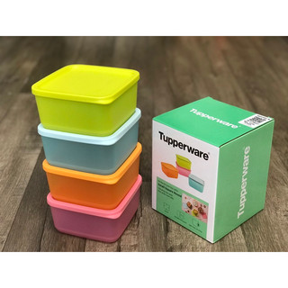 Set 4 hộp trữ mát và khô 650ml Tupperware Small Square Round
