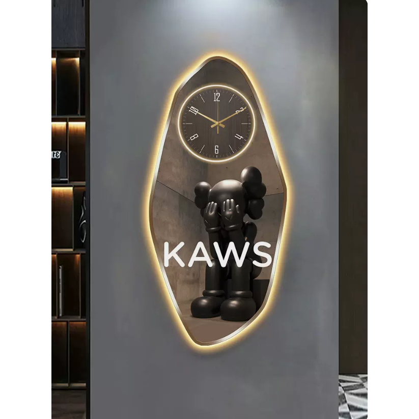 Tranh Đồng hồ Gấu KAWS Tráng Gương- LED,Treo Tường,Trang Trí Nhà Cửa,Phòng khách,Phòng Làm Việc,Cửa Hàng - Simple House