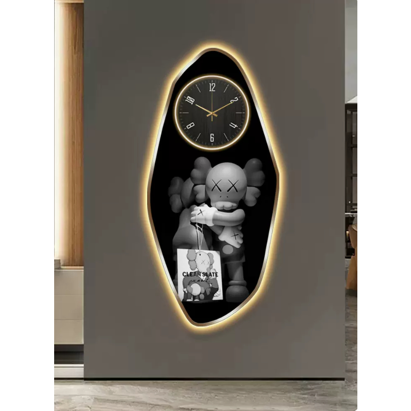 Tranh Đồng hồ Gấu KAWS Tráng Gương- LED,Treo Tường,Trang Trí Nhà Cửa,Phòng khách,Phòng Làm Việc,Cửa Hàng - Simple House