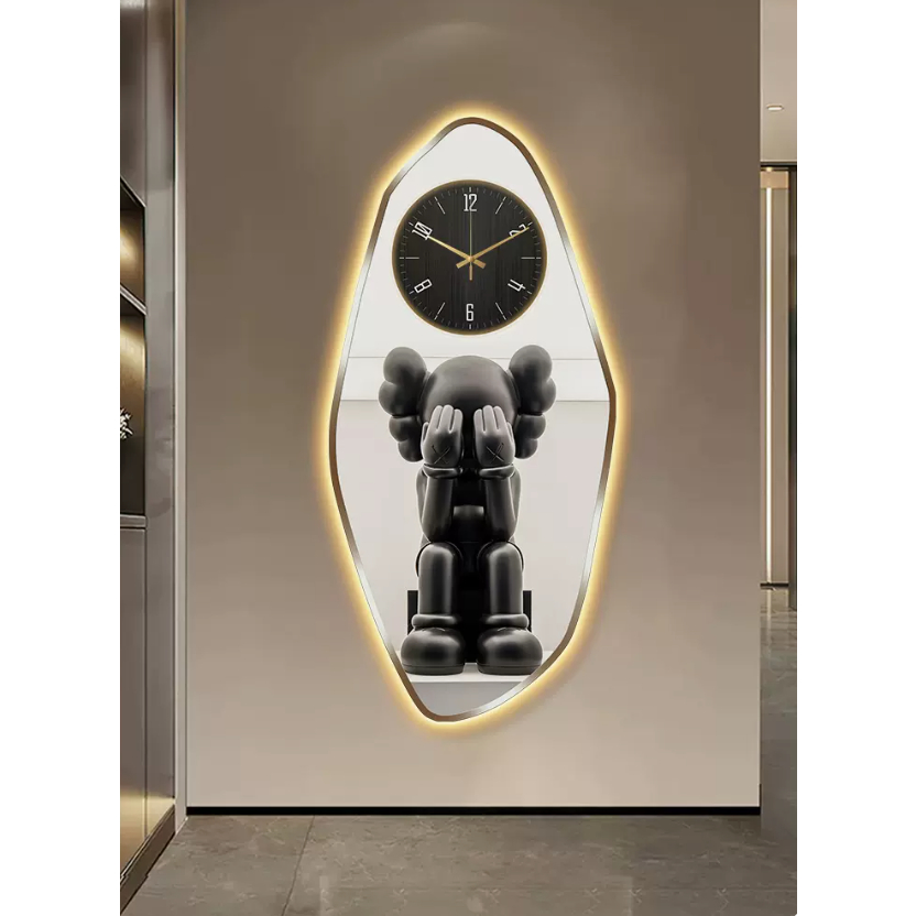 Tranh Đồng hồ Gấu KAWS Tráng Gương- LED,Treo Tường,Trang Trí Nhà Cửa,Phòng khách,Phòng Làm Việc,Cửa Hàng - Simple House