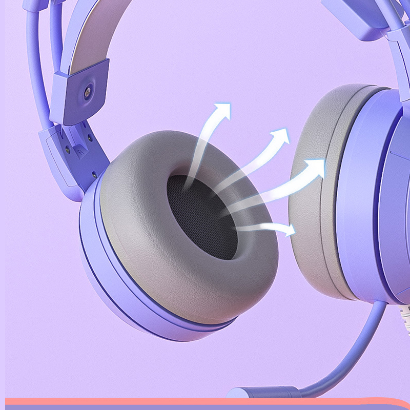 Tai nghe có dây tai nghe chụp tai có mic gaming tai mèo dễ thương headphone có dây tương thích mọi nền tảng PC Laptop ĐT