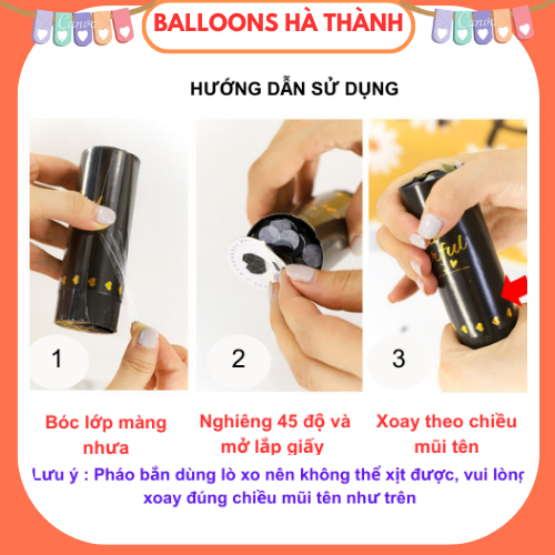 Pháo giấy kim tuyến mini trang trí sinh nhật sự kiện đám cưới.