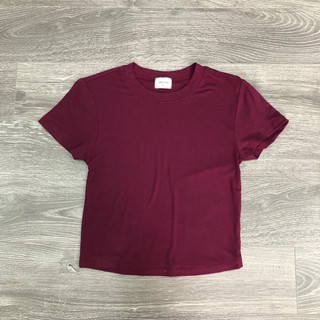 Áo thun gân basic cổ tròn