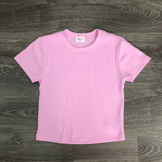 Áo thun gân basic cổ tròn