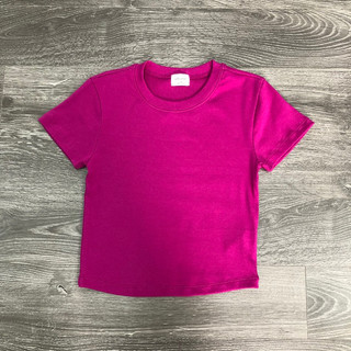 Áo thun gân basic cổ tròn