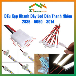 Đầu Kẹp Dây Led Dán 2835,5050,3014 Không Cần Hàn Thiếc, Cáp Kết Nối, Kẹp Nối led thanh nhôm PCB 8mm