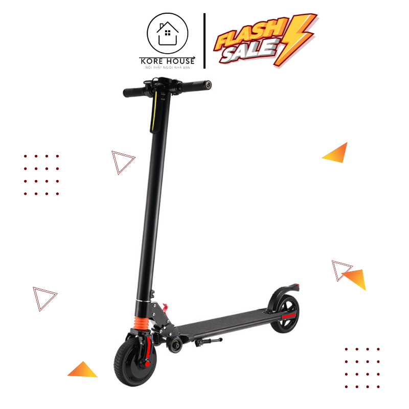 Scooter điện người lớn gấp gọn E-scooter có bánh xe phụ kéo, scooter chạy được 25km - Kore House