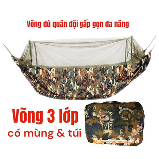 Võng mùng rằn ri xếp gọn vải caro loại TỐT