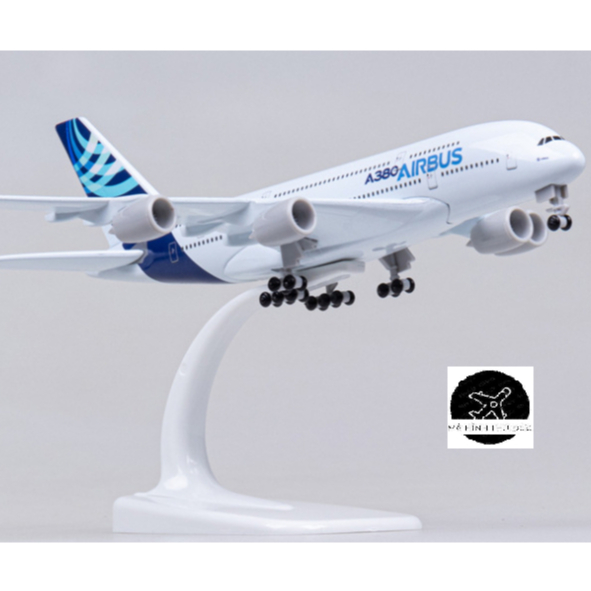 Mô Hình Máy Bay A380 Hãng Airbus - Mô Hình Kim Loại Cao Cấp Có Bánh Xe Đúc Khuôn Tỉ Lệ 1/400