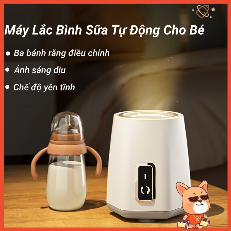 Máy Lắc Bình Sữa Tự Động Cho Bé Dùng Điện Tiện Lợi Xay Bột Hỗn Hợp Bằng Thao Tác Một Lần Bấm Không Bọt, Không Vón