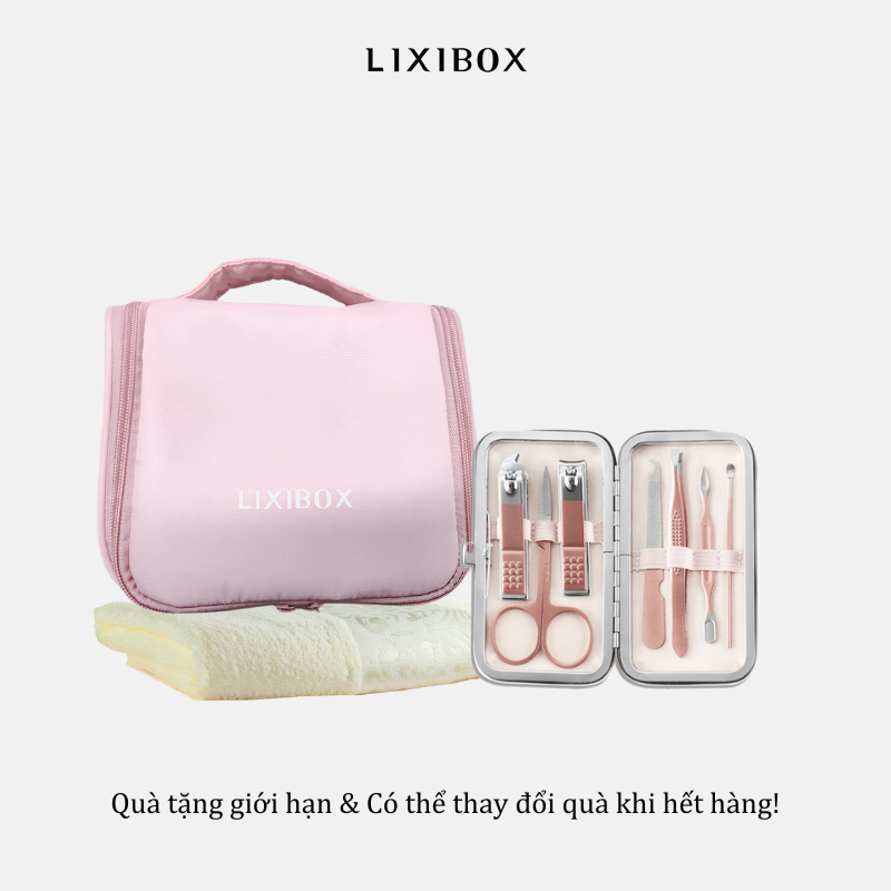 [HB Gift] Combo Giỏ Lixibox, Set Làm Móng, Khăn Mặt