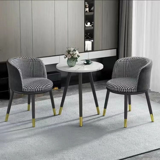 Bàn trà tròn/bàn sofa màu vân đá phong cách hiện đại, có thể làm bàn trà bệt hoặc bàn sofa dễ dàng lắp ráp