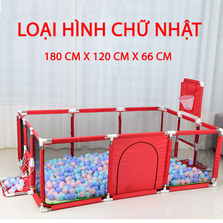 Quây bóng lều chơi bóng cho bé, Nhà bóng cho bé khung inox chữ nhật