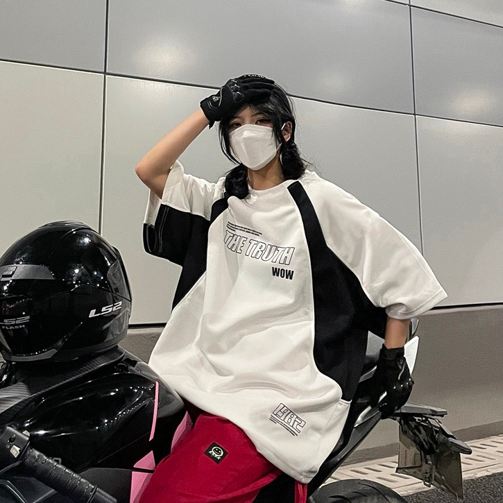 Áo Thun Blockcore ATHANOR form rộng tay lỡ cotton thoáng mát 100% mẫu TRUTH