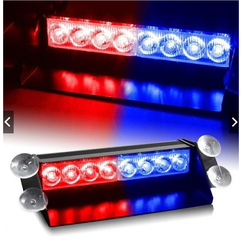 Đèn nháy xanh đỏ DC-12V 8W-8LED gắn kính cho xe ưu tiên. EGO - SHOP Phụ kiện ô tô cao cấp.