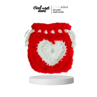 Túi đựng airpod họa tiết trái tim handmade