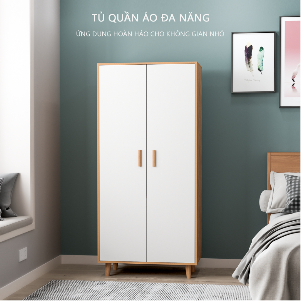 Tủ quần áo 2 cánh thông minh thương hiệu MEIR FURNITURE - GP129