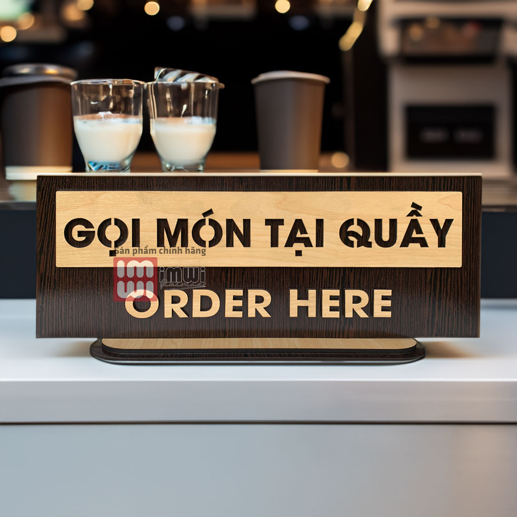 Bảng Gọi Món Tại Quầy - Order Here để bàn bằng gỗ IMWI GIMIVINA DCR001