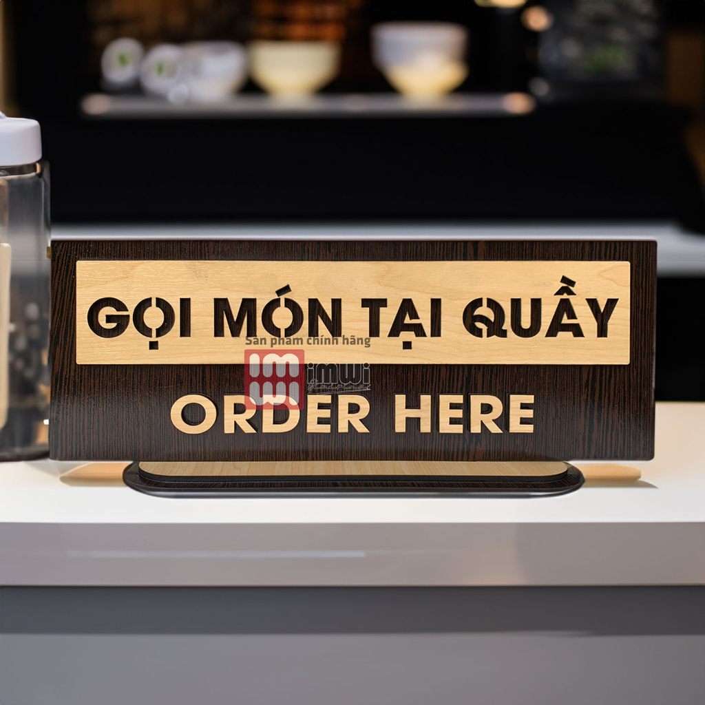 Bảng Gọi Món Tại Quầy - Order Here để bàn bằng gỗ IMWI GIMIVINA DCR001