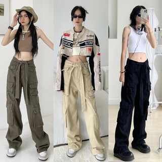 Quần Dài Túi Hộp Ống Rộng Kaki Cotton JULY 8 Túi Cạp Cao Nam Nữ Unisex