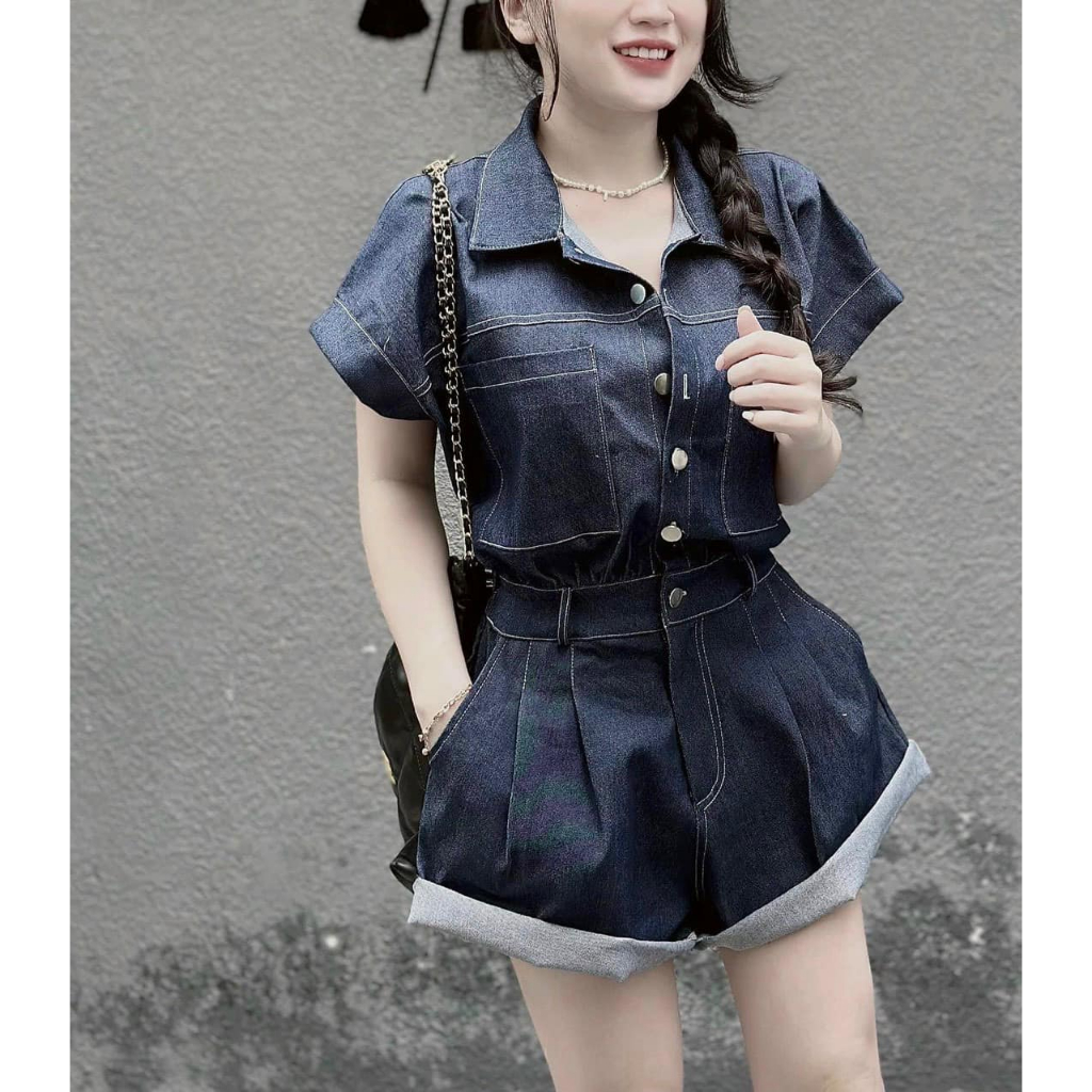 JUMP jeans cổ sơ mi nữ NÀNG CLOSET