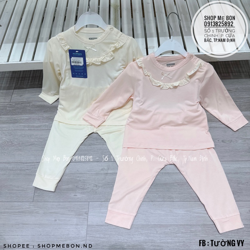 Bộ mompa dài tay Bamboo cho bé gái