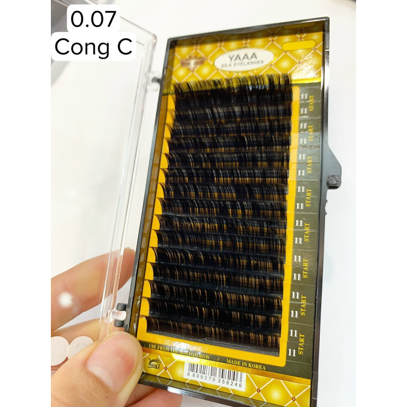 Mi Yaa C 0.07_Mi Khay Cao Cấp_Sợi Mi Đen Nhánh_Bắt Keo_Sợi Mềm Nhẹ_Dụng Cụ Nối Mi Chính Hãng