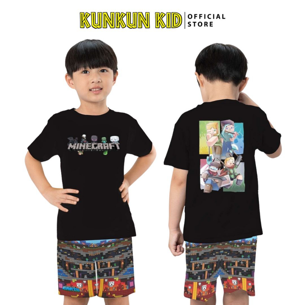 Áo bé trai cotton in 3D hình Minecraft Kunkun Kid ACT0001 (Quần mua riêng)