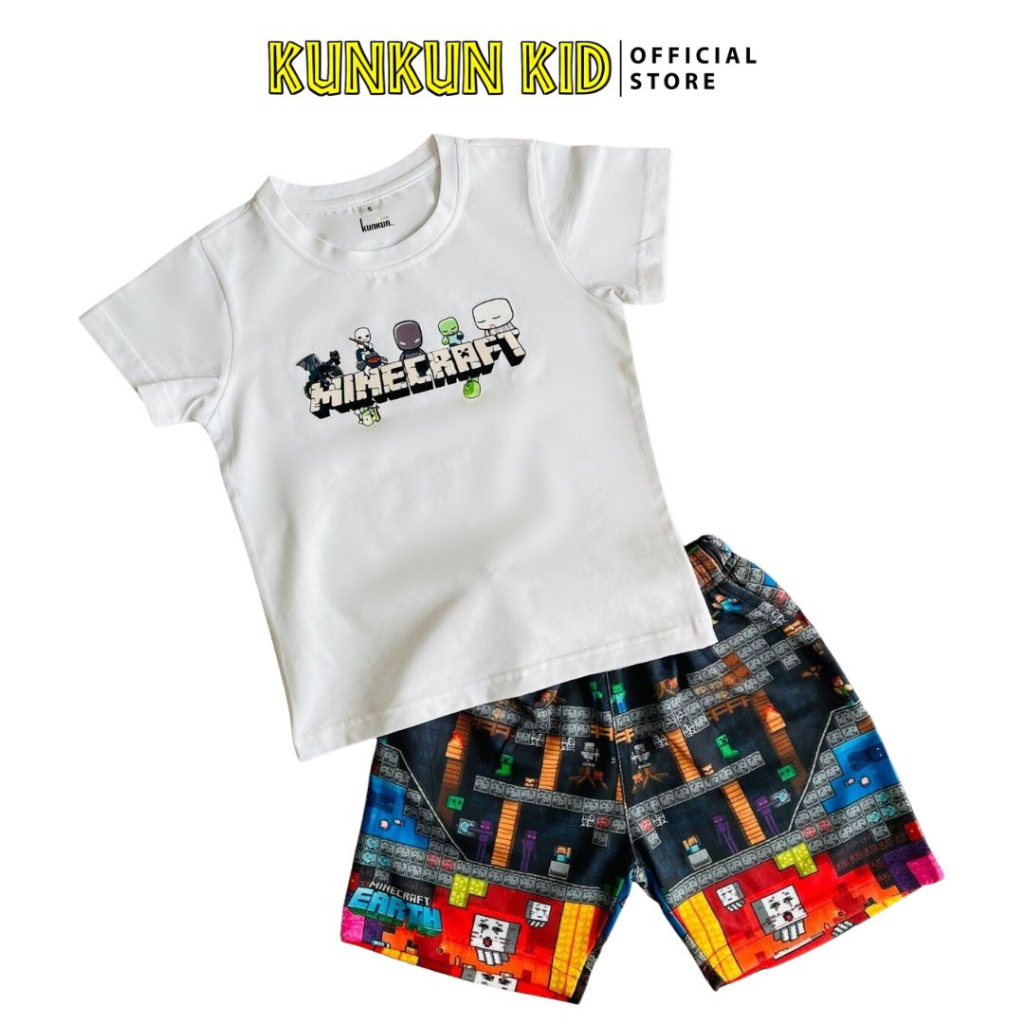 Áo bé trai cotton in 3D hình Minecraft Kunkun Kid ACT0001 (Quần mua riêng)