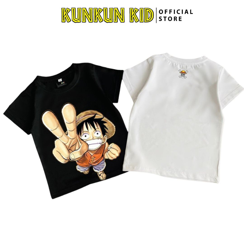 Áo bé trai cotton in 3D hình Luffy nhỏ mũ rôm Kunkun Kid ACT0009 (Quần mua riêng)