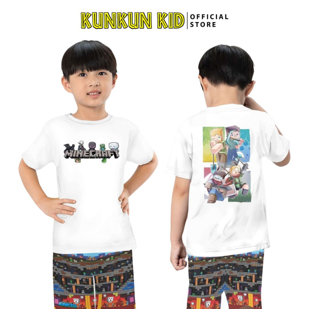 Áo bé trai cotton in 3D hình Minecraft Kunkun Kid ACT0001 (Quần mua riêng)