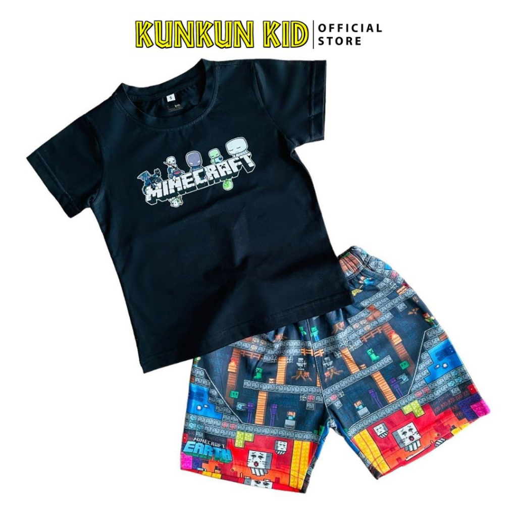 Áo bé trai cotton in 3D hình Minecraft Kunkun Kid ACT0001 (Quần mua riêng)