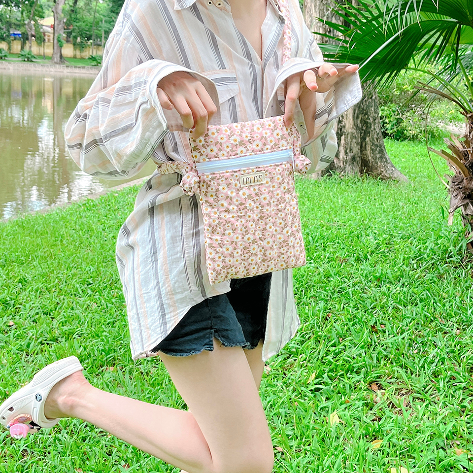 Túi Đeo Chéo Túi Cầm Tay Chần Bông Bông Hoa