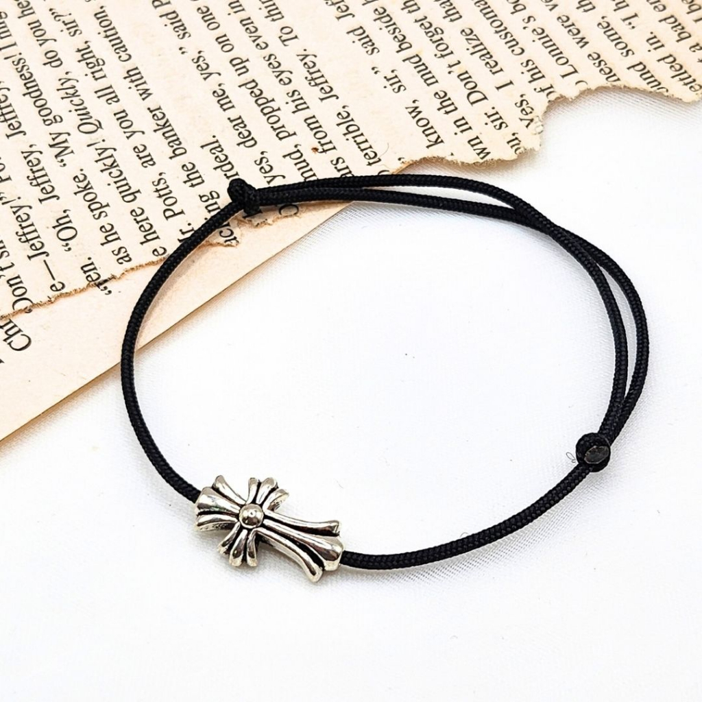Vòng tay nam nữ thắt dây đính thánh giá thiết kế handmade MOONGEM, phụ kiện quà tặng Công Giáo