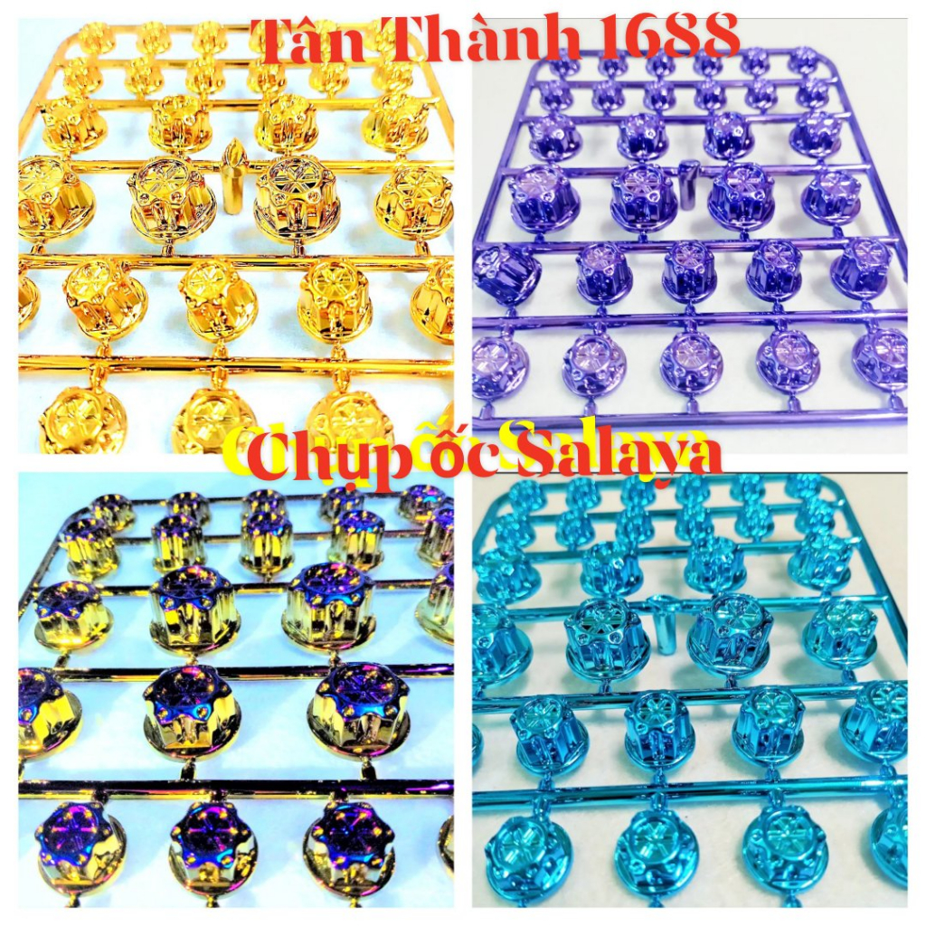 Chụp ốc salaya màu xanh ngọc , vàng, tím , đỏ , 7 màu TITAN