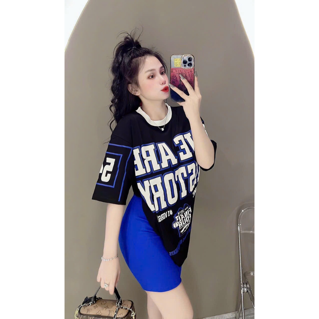 [7.7 Sales Freeship] Set bộ thun lửng ngố, set áo thun from rộng in chữ mix quần lửng mặc nhà đi chơi cá tính mtb