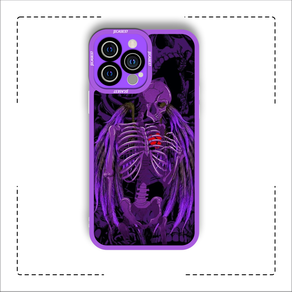 Ốp lưng iphone cạnh vuông Jicase Skull mắt tím rinnegan 6plus/6s/6splus/7/7plus/8/8plus/x/xs/11/12/pro/max/plus/promax