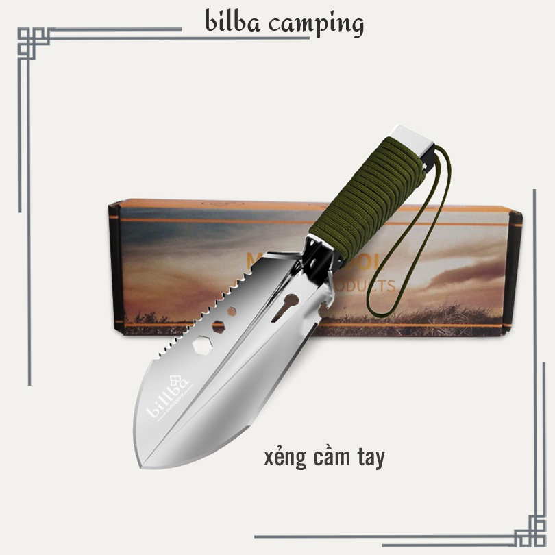 Xẻng cầm tay đa năng bằng thép không gỉ dùng đi dã ngoại cắm trại hay làm vườn ở nhà BB1283 - Billba camping