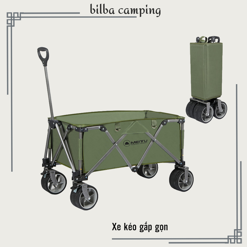 Xe kéo đồ gấp gọn dùng đi du lịch dã ngoại cắm trại có thể tháo rời được bánh xe - Billba Camping