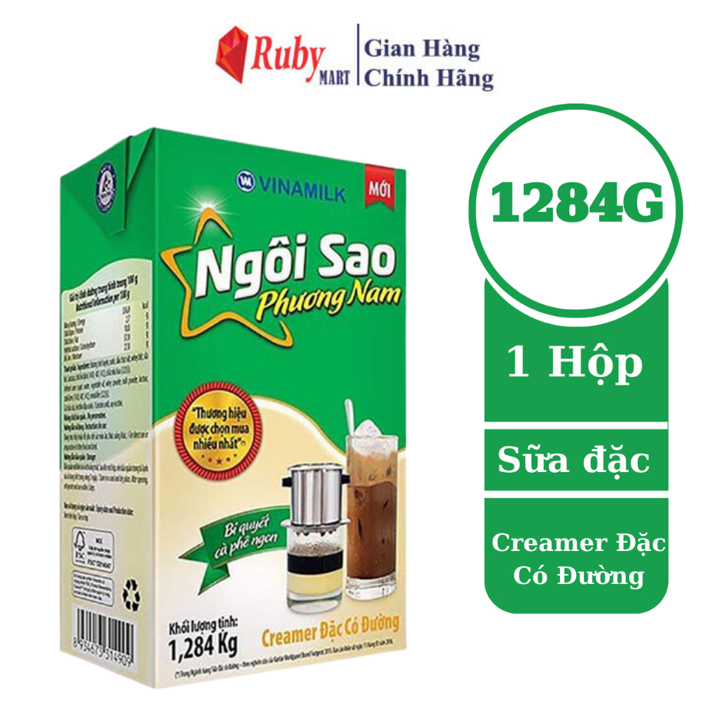 [Date T8/24] Sữa Đặc Có Đường Ngôi Sao Phương Nam Hộp Giấy 1284g