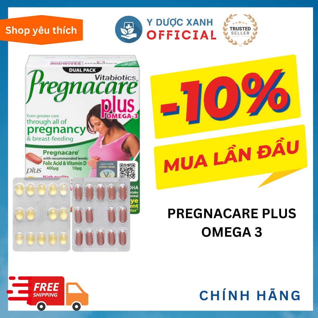 Mua [Chính Hãng] PREGNACARE PLUS OMEGA 3, 56 viên, Vitamin và khoáng chất - Y Dược Xanh