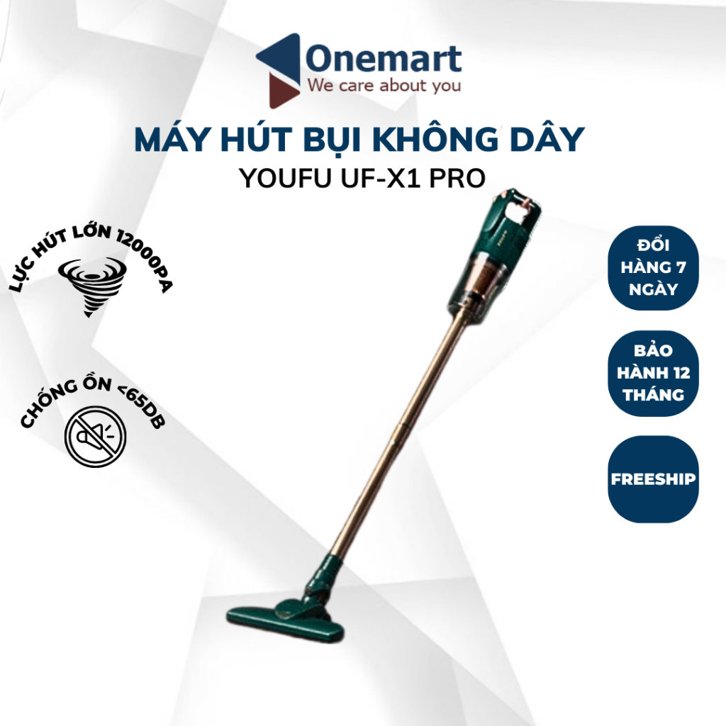 Máy Hút Bụi Không Dây Youfu Uf - X1 Pro Hàng Chính Hãng Lực Hút Cực Khỏe Tặng Kèm Đầu Hút Chăn Đệm Chuyên Dụng